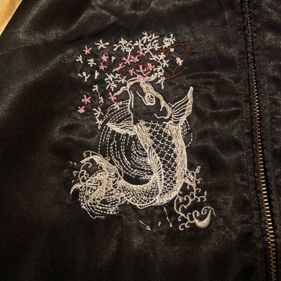 SATIN EMBROIDERED BOMBER JACKET NEW - Picture 2 of 7